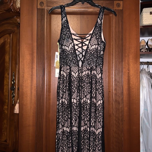 Long Black Lace Dress - Picture 5 of 6